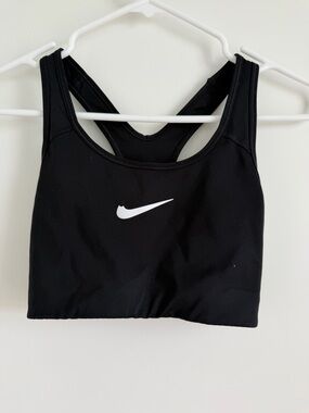 Nike Black Sports Bra with White Logo Accent